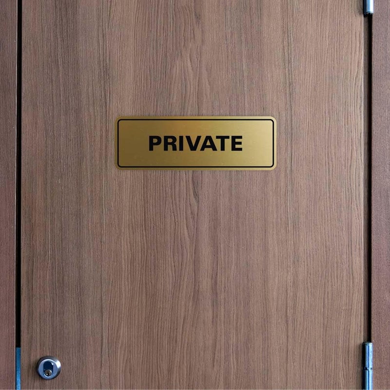 All Quality Standard Private Door/Wall Sign - Brushed Gold - Small - Image 4